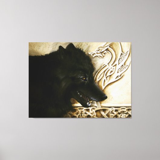 Celtic Black Wolf Leinwanddruck (Vorderseite)