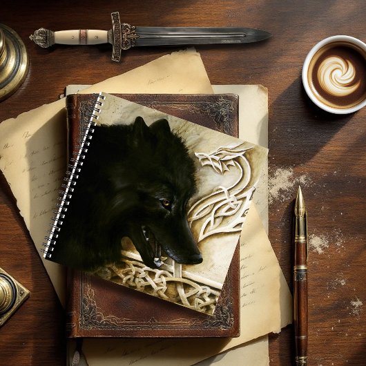 Celtic Black Wolf Notizblock