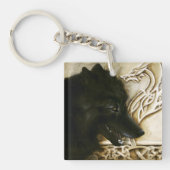 Celtic Black Wolf QR-Code Schlüsselanhänger (Vorderseite)