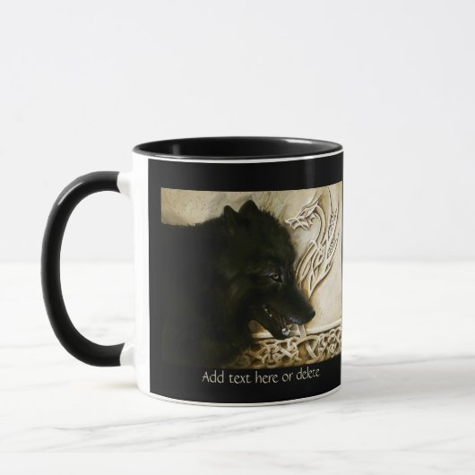 Celtic Black Wolf Tasse (Links)