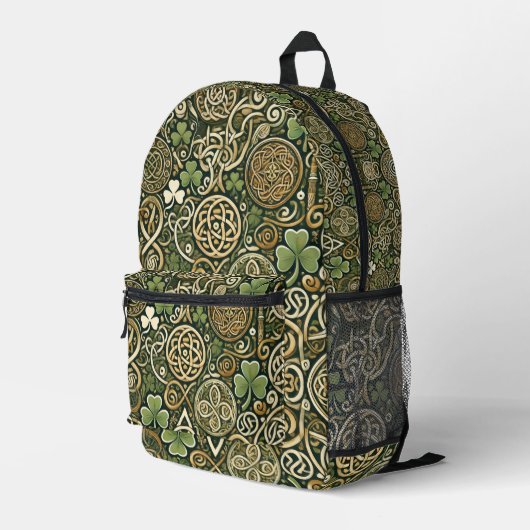 Celtic Bloom Bedruckter Rucksack (Rückseitige Ecke Rechts)
