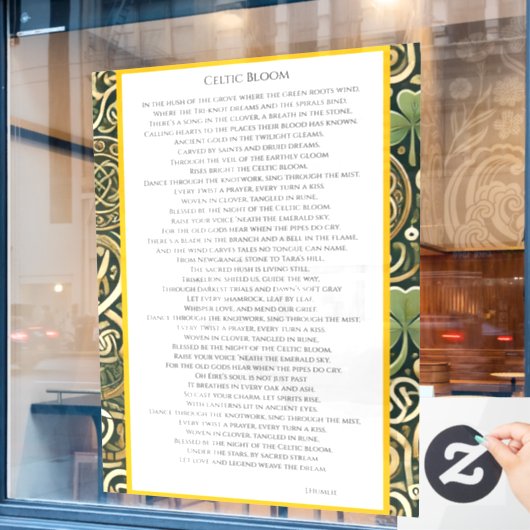 Celtic Bloom Fensteraufkleber (Café-Fenster)