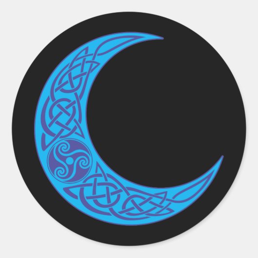 Celtic Blue Moon Runder Aufkleber (Vorderseite)