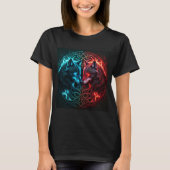Celtic Blue und Red Wolf T-Shirt (Vorderseite)