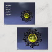 CELTIC BLUME MONOGRAM blau gelb, topaz Visitenkarte (Vorne/Hinten)