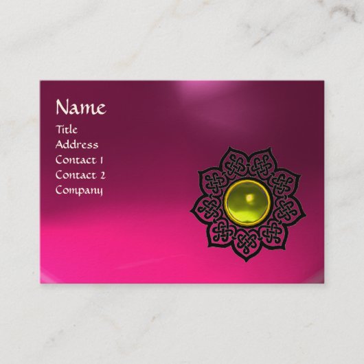 CELTIC BLUME MONOGRAM rosa Amethyste, Topaz Visitenkarte (Vorderseite)