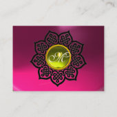 CELTIC BLUME MONOGRAM rosa Amethyste, Topaz Visitenkarte (Rückseite)
