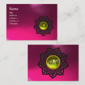 CELTIC BLUME MONOGRAM rosa Amethyste, Topaz Visitenkarte (Vorne/Hinten)