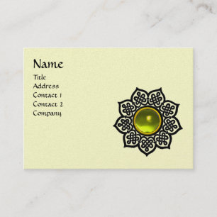 CELTIC BLUME YELLOW GEM MONOGRAM Creme Luxus Visitenkarte