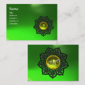 CELTIC BLUME YELLOW GEM MONOGRAM Emerald Green Visitenkarte (Vorne/Hinten)