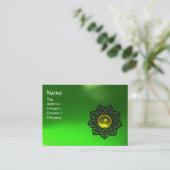 CELTIC BLUME YELLOW GEM MONOGRAM Emerald Green Visitenkarte (Stehend Vorderseite)