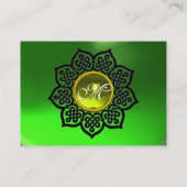 CELTIC BLUME YELLOW GEM MONOGRAM Emerald Green Visitenkarte (Rückseite)