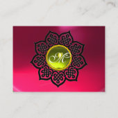 CELTIC BLUME YELLOW GEMSTONE MONOGRAM Rosa Ruby Visitenkarte (Rückseite)
