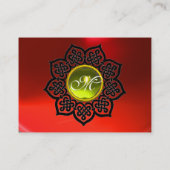 CELTIC BLUME YELLOW GEMSTONE MONOGRAMM Ruby Red Visitenkarte (Rückseite)