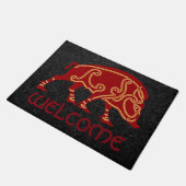 Celtic Boar Design 18" x 24" Door Mat Fußmatte (Schrägansicht)