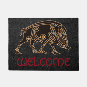 Celtic Boar Design 18" x 24" Door Mat Fußmatte