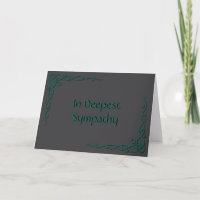 Celtic Border Deepest Sympathic Card: Green & Blac