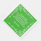 Celtic Braid - White and Green Irish Blessing #3 Serviette (Ecke)