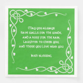 Celtic Braid - White and Green Irish Blessing #3 Serviette (Vorderseite)