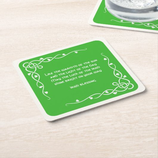 Celtic Braid - White and Green Irish Sessing (#2) Rechteckiger Pappuntersetzer (angewinkelt)