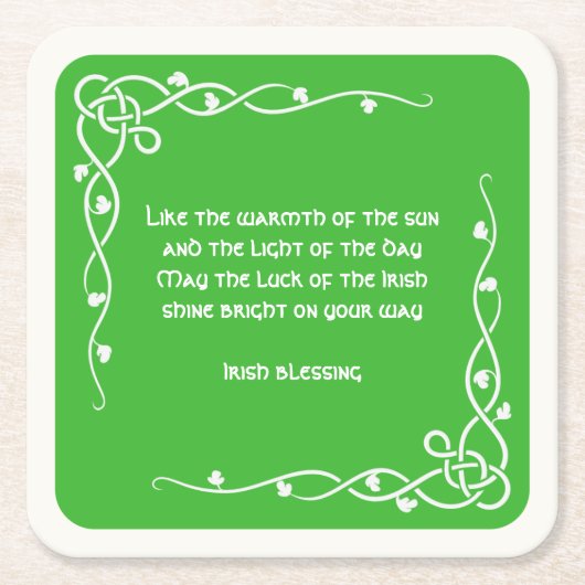 Celtic Braid - White and Green Irish Sessing (#2) Rechteckiger Pappuntersetzer (Vorderseite)