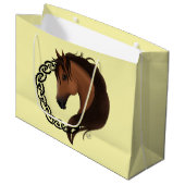 Celtic Brown Horellow Große Geschenktüte (Vorderseite Schrägansicht)