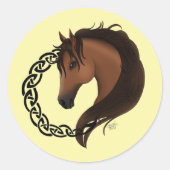 Celtic Brown Horellow Runder Aufkleber (Vorderseite)