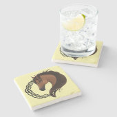 Celtic Brown Horellow Steinuntersetzer (Seitenansicht)