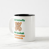 Celtic Butterfly Irish Symbol: Transformation und Zweifarbige Tasse (Vorderseite Links)