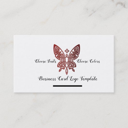 Celtic Butterfly Logo Theme Business Card Visitenkarte (Vorderseite)