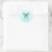 Celtic Butterfly Metal Runder Aufkleber (Tasche)