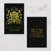 Celtic Butterfly Ornament - Grün und Gold Visitenkarte (Vorne/Hinten)