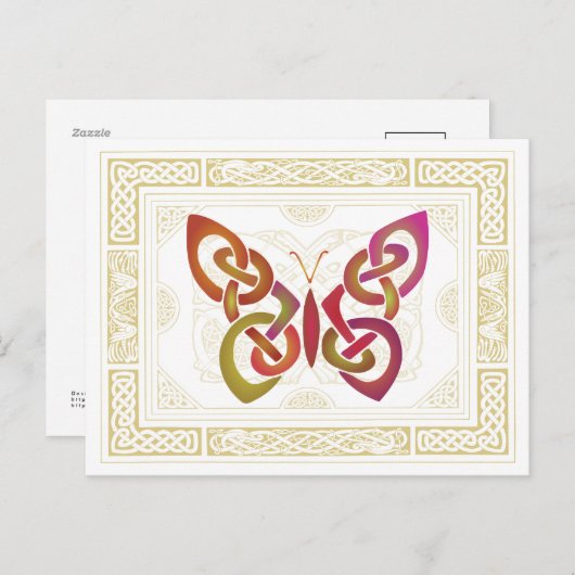 Celtic Butterfly Postkarte (Vorne/Hinten)