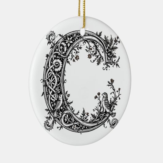 Celtic "C" with Birds Ornament (Rechts)