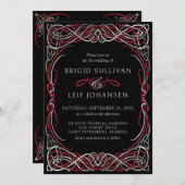 Celtic Calligraphy Wedding Einladung (Vorne/Hinten)