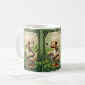 Celtic Charm: Duckling Watering Vier-Leaf Clovers Kaffeetasse (Vorderseite Links)