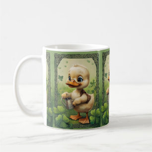 Celtic Charm: Duckling Watering Vier-Leaf Clovers Kaffeetasse
