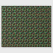 Celtic Christmas Holly Wreath Pattern Geschenkpapier (Flach)