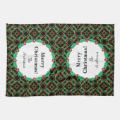 Celtic Christmas Holly Wreath Pattern Personalisie Handtuch (Horizontal)