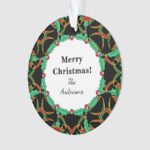 Celtic Christmas Holly Wreath Pattern Personalisie Ornament (Vorderseite)