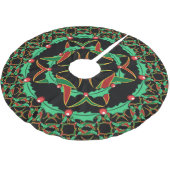 Celtic Christmas Holly Wreath Pattern Polyester Weihnachtsbaumdecke (Schrägansicht)