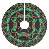 Celtic Christmas Holly Wreath Pattern Polyester Weihnachtsbaumdecke (Vorderseite)