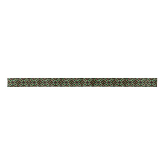 Celtic Christmas Holly Wreath Pattern Satinband (Vorderseite)