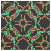Celtic Christmas Holly Wreath Pattern Stoff (Nahaufnahme)
