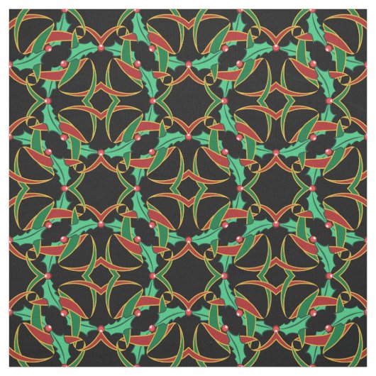Celtic Christmas Holly Wreath Pattern Stoff (Muster)
