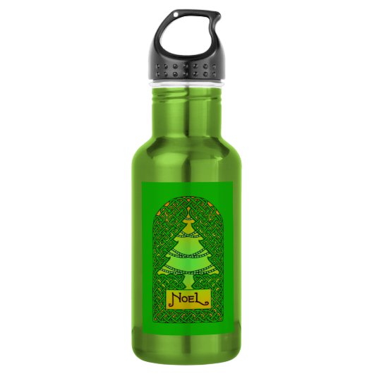 Celtic Christmas Tree - Green Edelstahlflasche (Vorderseite)