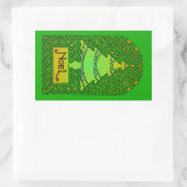 Celtic Christmas Tree - Green Rechteckiger Aufkleber (Tasche)