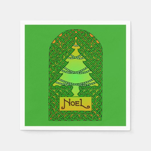 Celtic Christmas Tree Paper Napkin Serviette (Vorderseite)