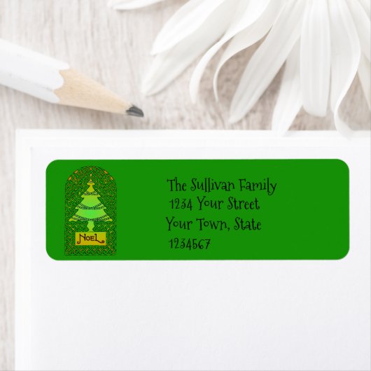 Celtic Christmas Tree Return Address Label (Insitu)