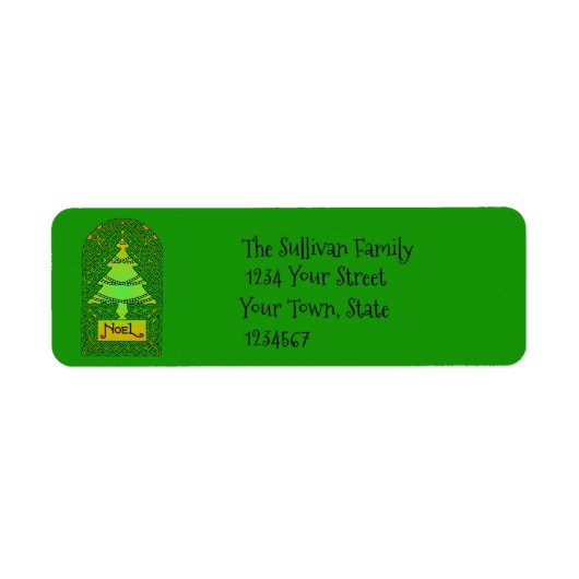 Celtic Christmas Tree Return Address Label (Vorne)